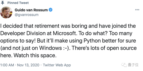 Python之父，现在成为微软打工人